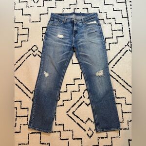 Levi's 541 Athletic Taper Fit Distressed Blue Jeans